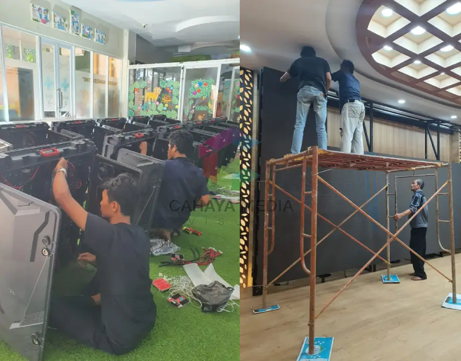 instalasi videotron SEKOLAH ISLAM TERPADU AZZAHRA - P4 OUTDOOR 3840 HZ - 300CMX600CM - LAMPUNG1