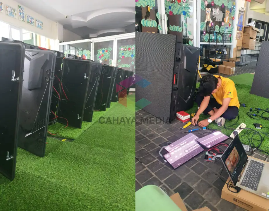 instalasi videotron SEKOLAH ISLAM TERPADU AZZAHRA - P4 OUTDOOR 3840 HZ - 300CMX600CM - LAMPUNG2